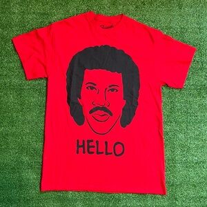 Retro Lionel Richie Hello Tee Red M/d
